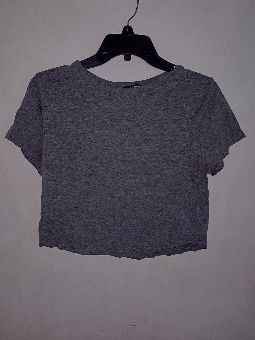 Fashion Nova Heather Gray Cropped Tee - Women's Top